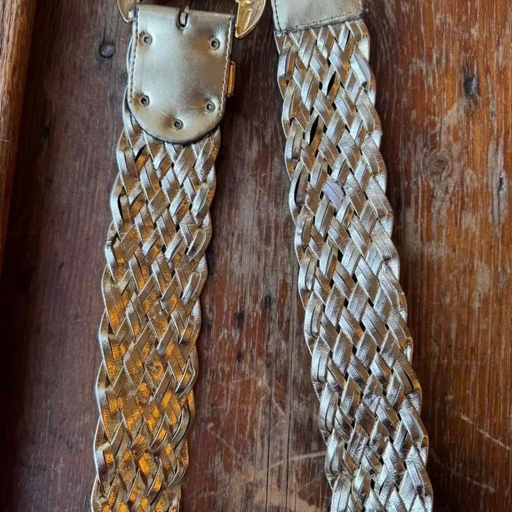 Gold braided belt with rhinestones